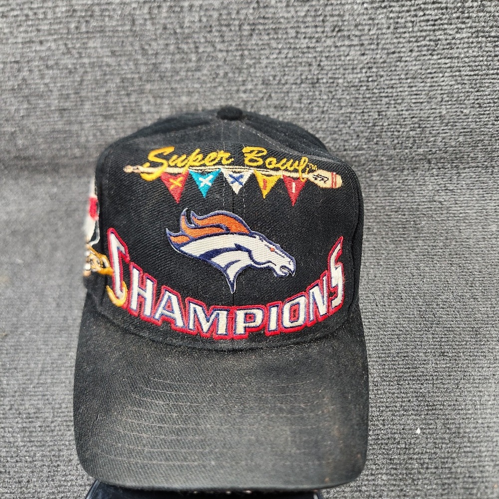 Vintage 90s Denver Broncos Hat Snapback‎ Cap Logo Athletic *READ Superbowl Black